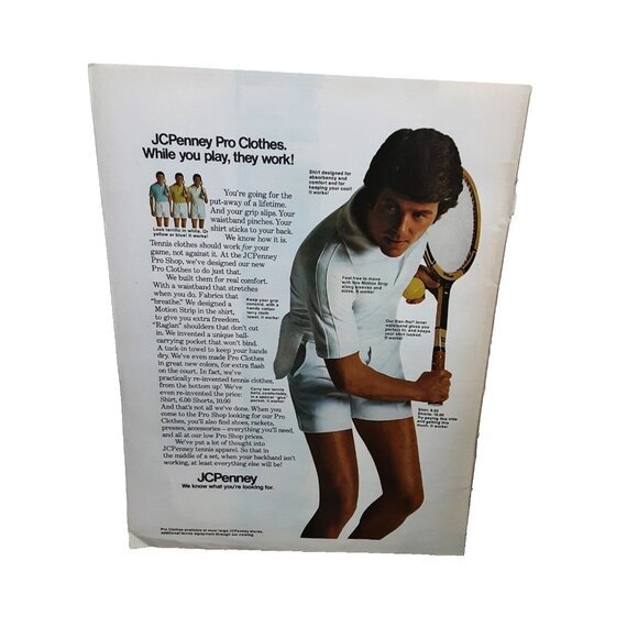 1973 JCPenney Pro Clothes For Tennis Print Ad Original - Picture 1 of 1